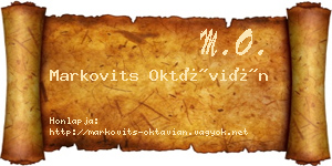 Markovits Oktávián névjegykártya
